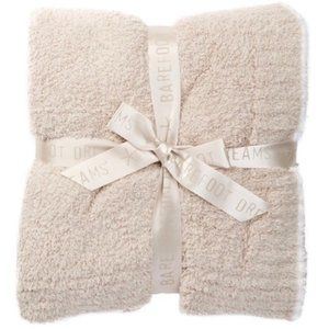 Barefoot Dreams CozyChic Trimmed Throw Stone White